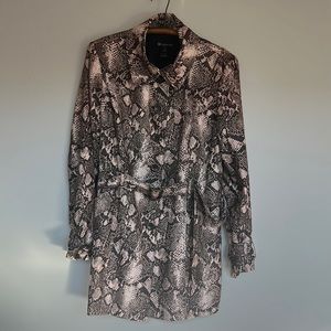 INC python print trench coat Large